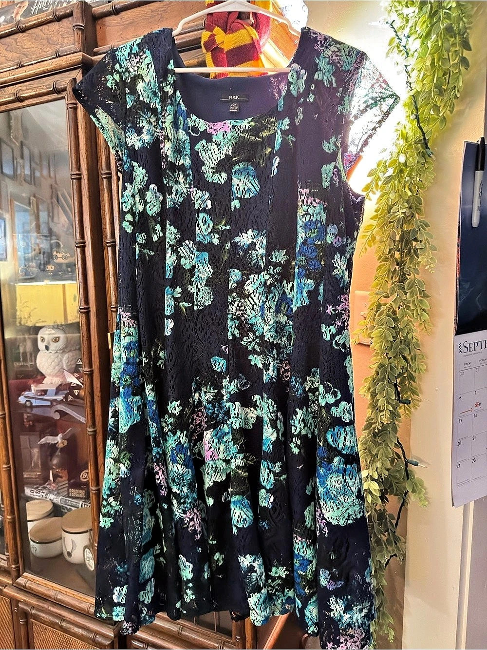 R&K Originals Floral Maxi Dress in Black & Blue